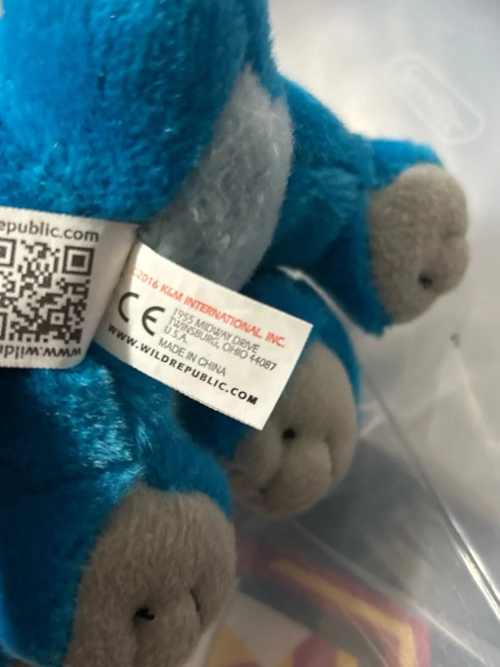 Plush Blue Triceratops Stuffed Animal - Soft Kids Dinosaur Toy